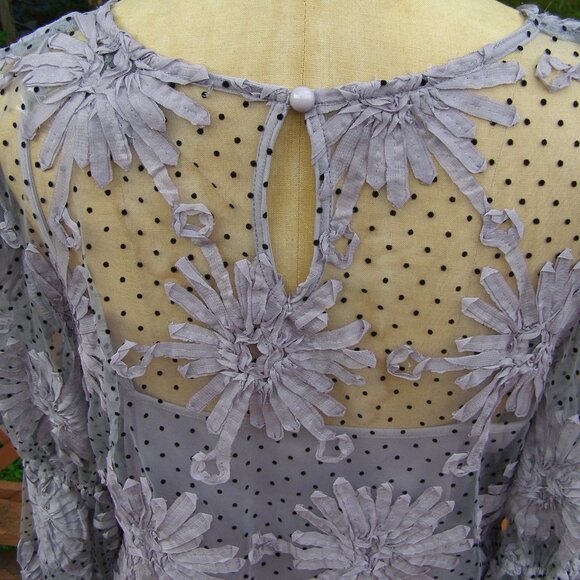 NWT sz XL 10-12 Polka Dot Floral blouse - Picture 8 of 13